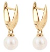 Mon-bijou - D1026 - Boucle d'oreille perle en or 375