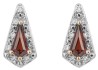 Mon-bijou - D1054 - Boucle d'oreille grenat rouge et diamant en or 375