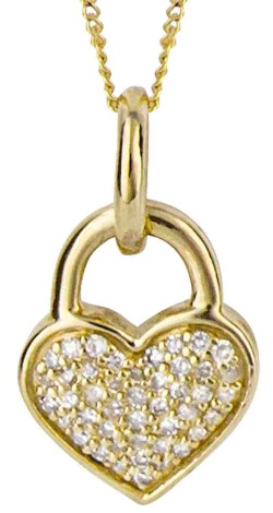 Mon-bijou - D1001c - Collier coeur en diamant sur or 375