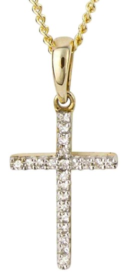 Collier croix diamant en or...