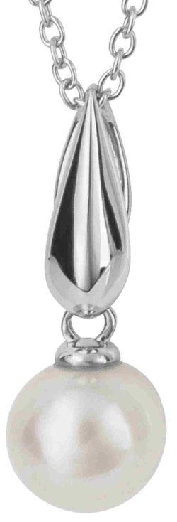 Mon-bijou - D1011c - Collier perle sur or blanc 375