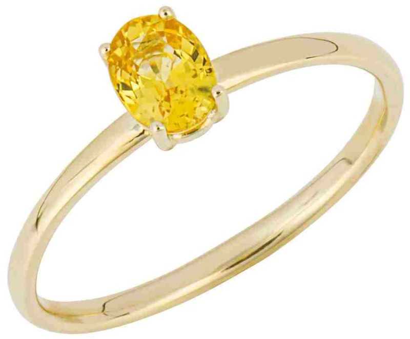 Bague saphir jaune en or 375