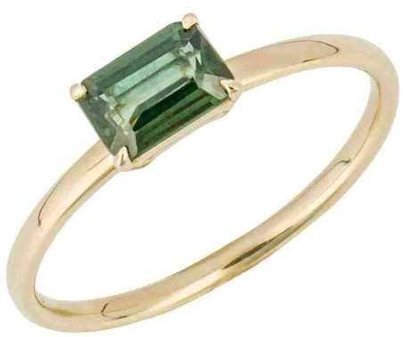 Bague saphir vert en or 375