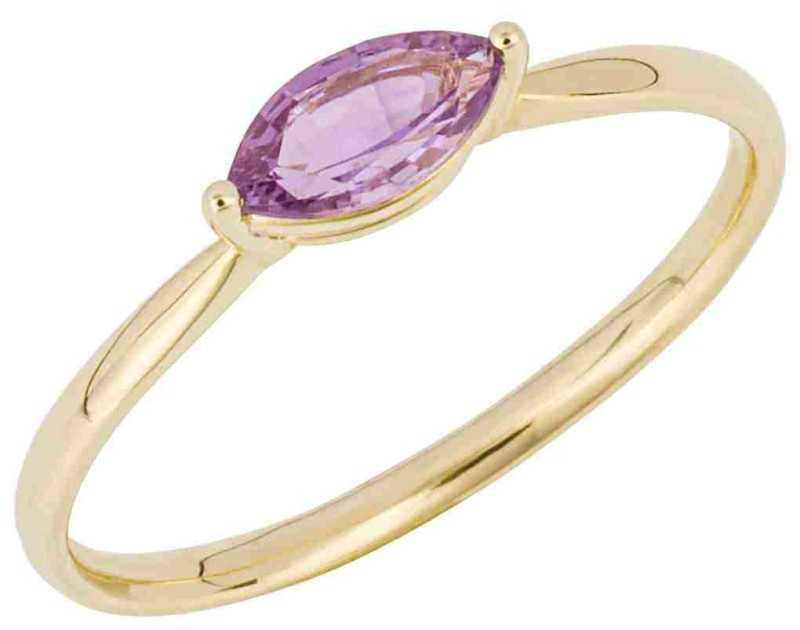 Bague saphir violet en or 375