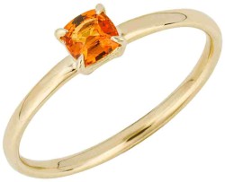 Bague saphir orange en or