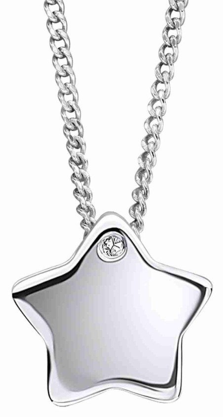 Mon-bijou - D5354 - Collier étoile diamant pour enfant en argent 925