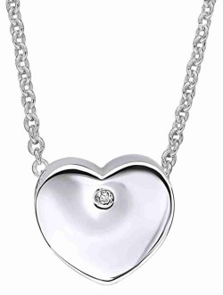 Collier coeur diamant pour enfant en argent