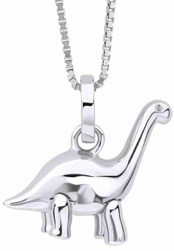 Collier dinosaure diamant pour enfant en argent 925