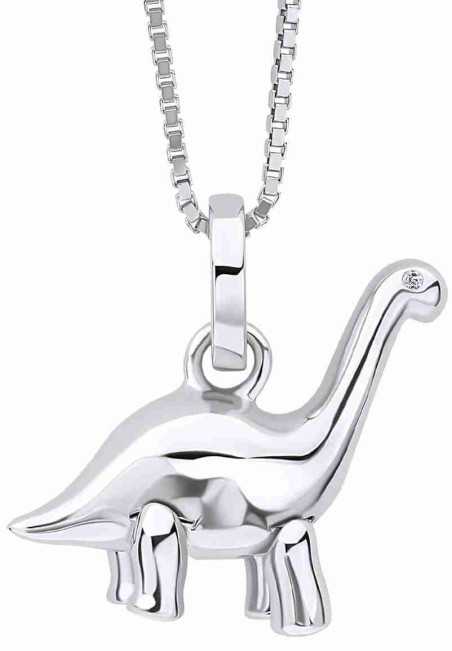 Collier dinosaure diamant pour enfant en argent 925