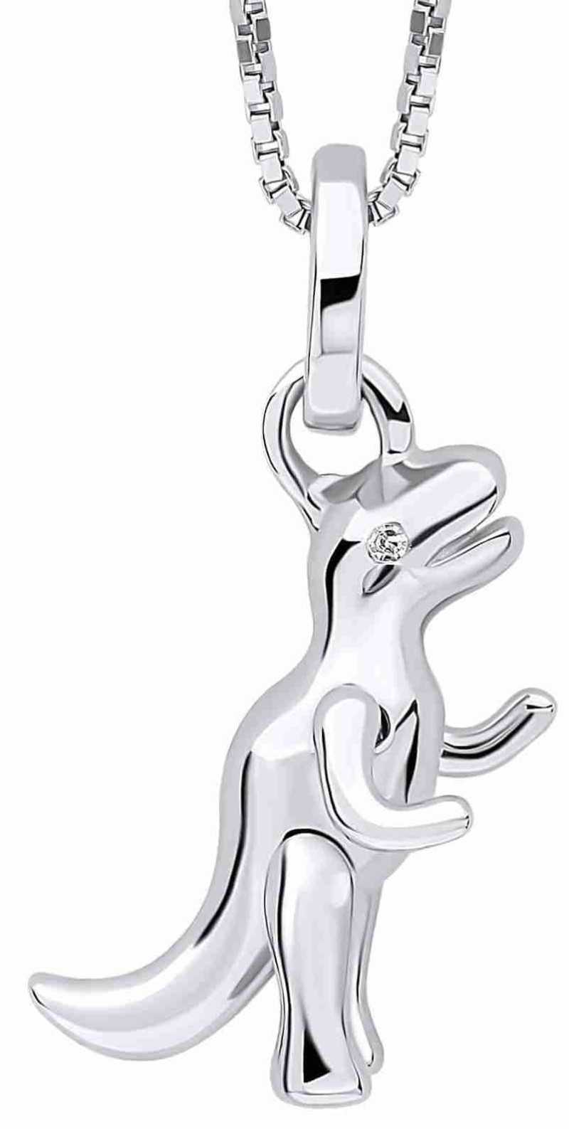 Collier dinosaure diamant pour enfant en argent 925