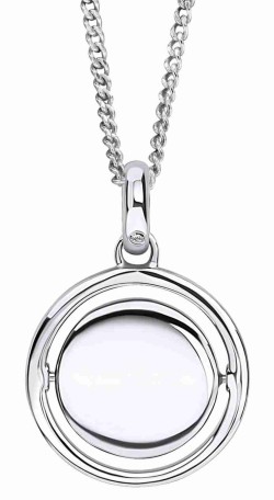 Collier cercle rotation et diamant pour enfant en argent 925