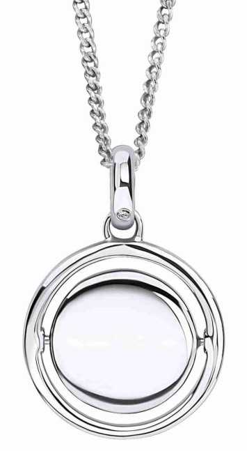 Collier cercle rotation et diamant pour enfant en argent 925