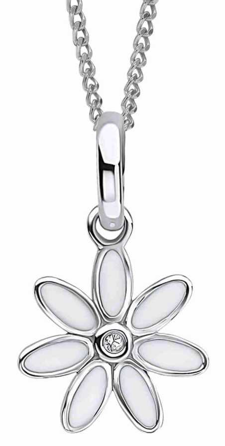 Collier nacre et diamant pour petite fille en argent 925