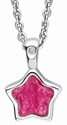 Collier étoile couleur mauve et diamant en argent 925