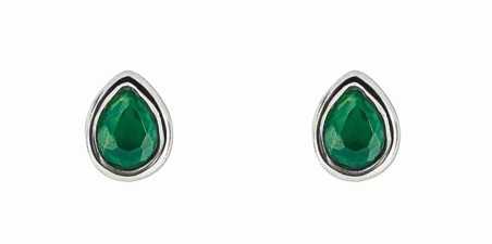 Boucle d'oreille Calcédoine verte en argent 925