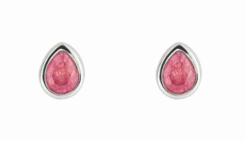 Boucle d'oreille quartz rose en argent 925