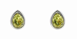 Boucle d'oreille péridot verte en argent 925