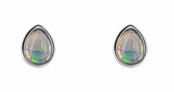 Mon-bijou - D6389 - Boucle d'oreille Opale blanc en argent 925