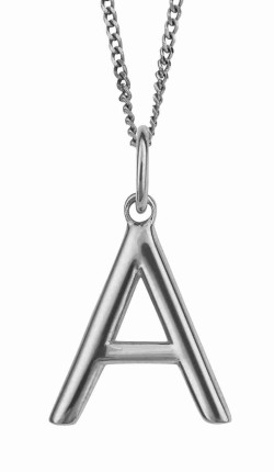 Collier lettre A en argent