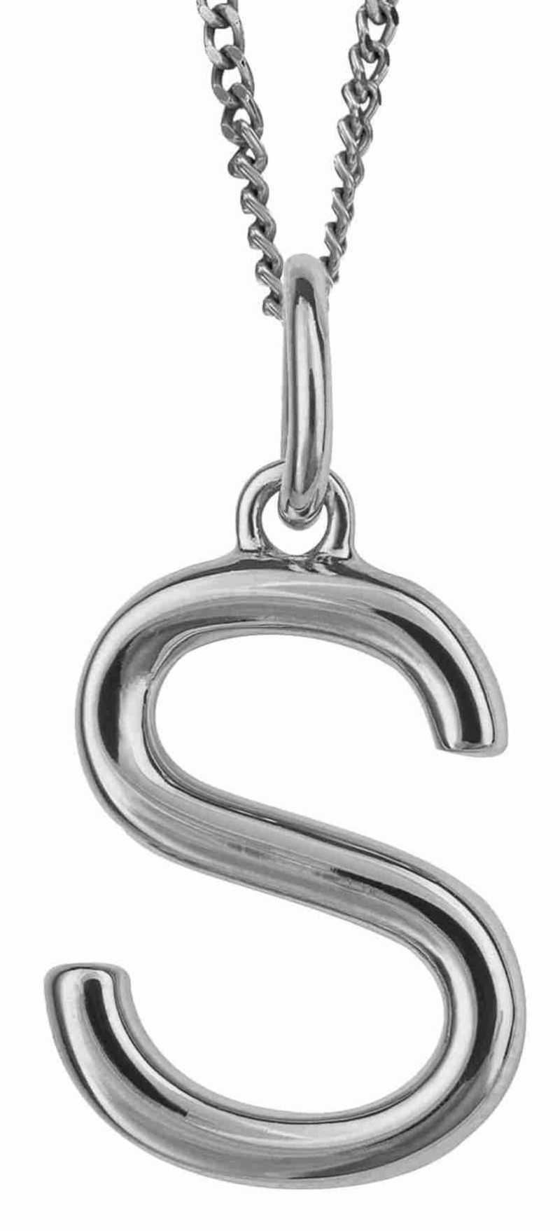 Collier lettre S en argent 925