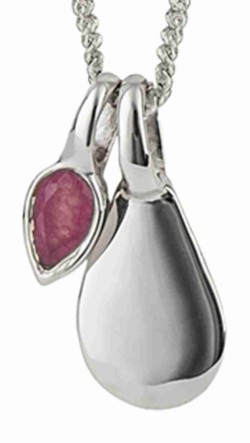Mon-bijou - D5335 - Collier quartz rose platine de juillet en argent 925
