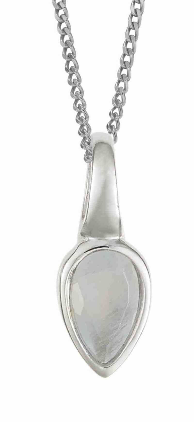 Collier aigue marine plaqué platine de mars en argent 925