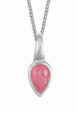 Collier quartz rose platine...