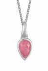 Collier quartz rose platine de juillet en argent 925