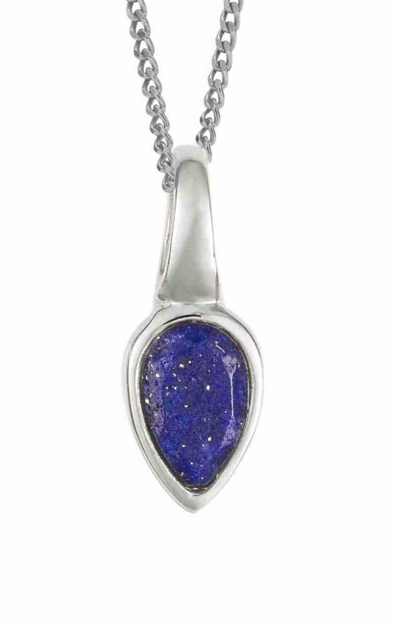 Collier lapis lazuli plaqué platine de septembre en argent 925