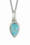 Collier turquoise plaqué platine de décembre en argent 925