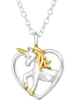 Collier licorne doré pour petite fille en argent 925