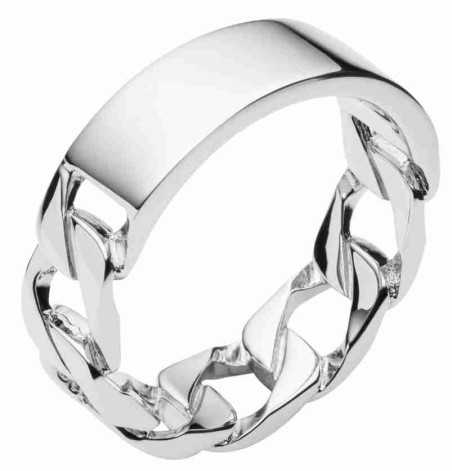 Bague chaine mixte en argent 925