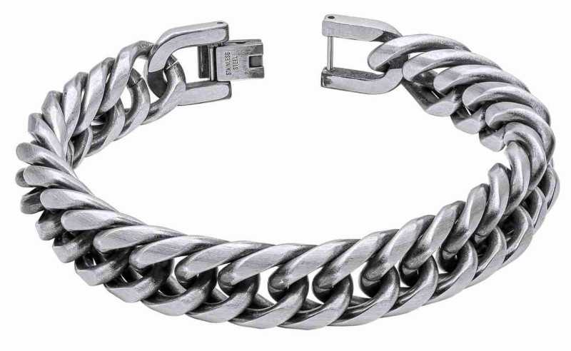 Bracelet couleur argent en acier inoxydable