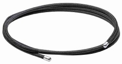 Bracelet nylon noir en acier inoxydable