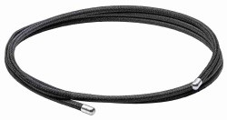 Mon-bijou - D5456 - Bracelet nylon noir en acier inoxydable