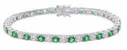 Bracelet zirconium vert et...