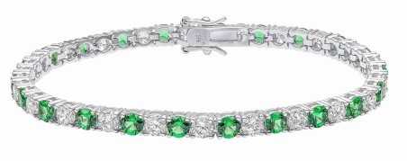 Bracelet zirconium vert et blanc en argent 925