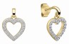 Mon-bijou - D6398 - Boucle d'oreille cœur plaqué or 24 carats zirconium en argent 925