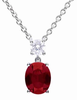 Collier zirconium rouge et...