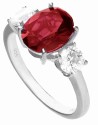 Bague zirconium rouge et blanc en argent 925