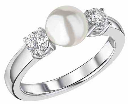 Bague perle et zirconium en argent 925