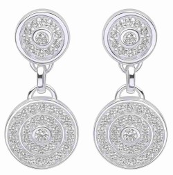 Boucle d'oreille tendance zirconium en argent 925