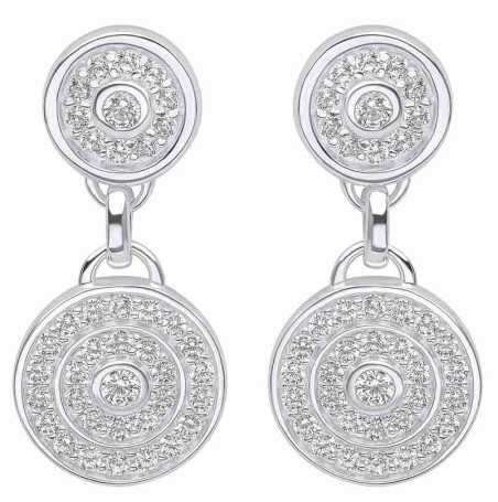 Boucle d'oreille tendance zirconium en argent 925