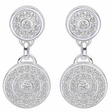 Boucle d'oreille tendance zirconium en argent 925