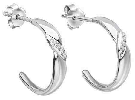 Boucle d'oreille tendance zirconium en argent 925