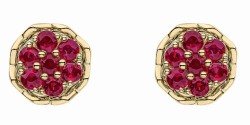 Boucle d'oreille rubis en or 375