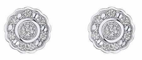 Boucle d'oreille diamant en or blanc 375