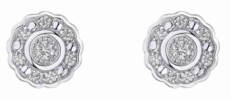 Mon-bijou - D2463 - Boucle d'oreille diamant en or blanc 375