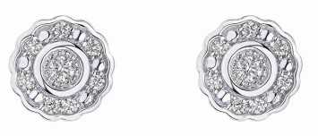 Boucle d'oreille diamant en or blanc 375