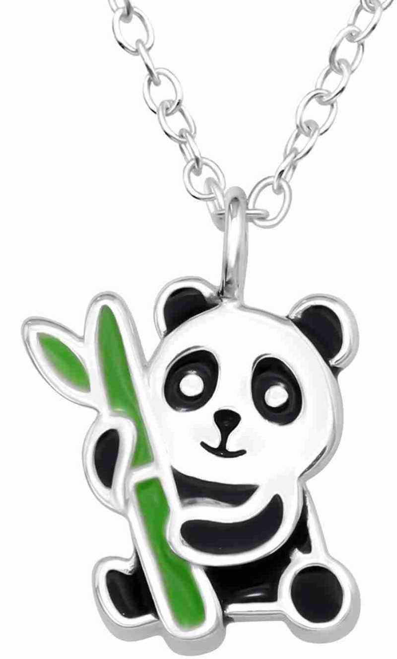 Collier panda et son bambou en argent 925